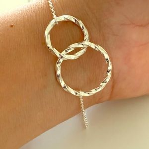 Infinity Two Circle Friendship Bracelet Silver